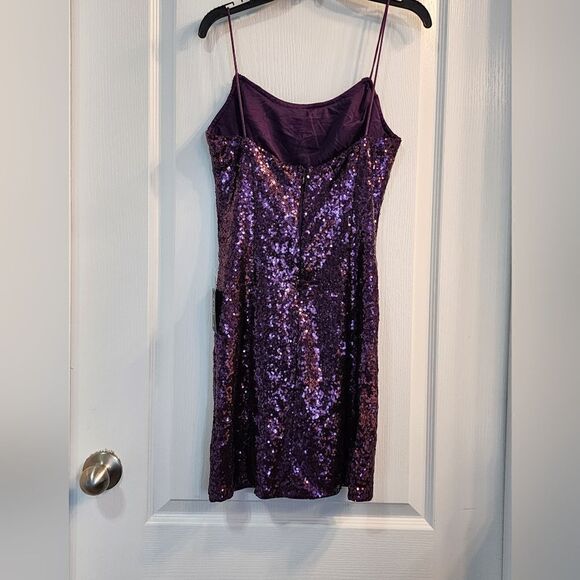 NWT Lulus Purple Sequin Mini Bodycon Dress Size Small - Picture 4 of 8